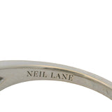 Neil Lane Solid 14kt White Gold 1ctw Emerald Cut Diamond Double Halo Twist Solitaire Ring Size 7