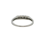 Vintage 1950s Polishook & Son 14kt White Gold and Diamond 3mm Wedding Band Ring Size 6.25