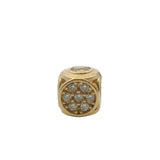 Solid 14kt Yellow Gold and Cubic Zirconia Cluster Spacer Charm