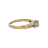 Vintage 14kt Yellow Gold 0.59ctw 3-Stone Round Diamond Ring Princess Cut Size 7