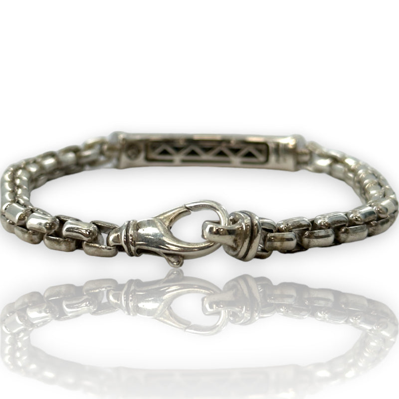 EFFY Jewelry 925 Sterling Silver and 14kt Yellow Gold Bar Bracelet with Black Spinels