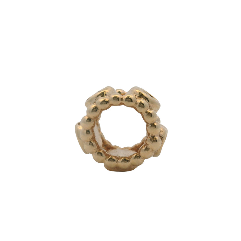 Retired Pandora Solid 14kt Yellow Gold Ring of Roses Spacer Charm