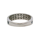 Vera Wang Love 14kt White Gold Striped 7mm Band 0.52ctw Diamond Sides Size 11