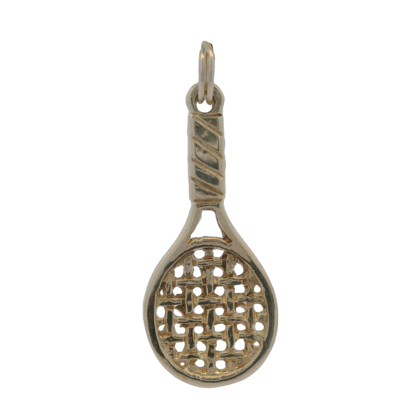 Vintage 14kt Yellow Gold Woven Tennis Racquet Drop/Dangle Charm