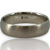 Blue Nile Matte 6mm Classic Wedding Band Ring in Solid 14k White Brushed Gold Size 10.5
