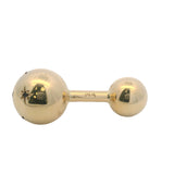 Vintage Mid-Century Solid 14kt Yellow Gold Star Set Lab Ruby Ball Back Cufflinks