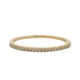 Solid 14kt Yellow Gold and Diamond Thin Dainty Half-Eternity Band Ring Size 10.5