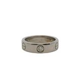 Vintage 1998 Cartier 3 Diamond Love Ring in 18kt White Gold Size 7