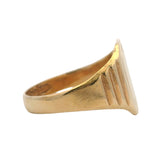 Antique Victorian 1897 9k Yellow Gold Small Geometric Blank Signet Ring Size 5.5