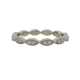 Brilliant Earth Solid 18kt White Gold and Diamond Scalloped Milgrain Eternity Band Ring Size 6