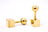 Vintage Tiffany & Co 18k 750 Yellow Gold Solid Geometric Cuff links