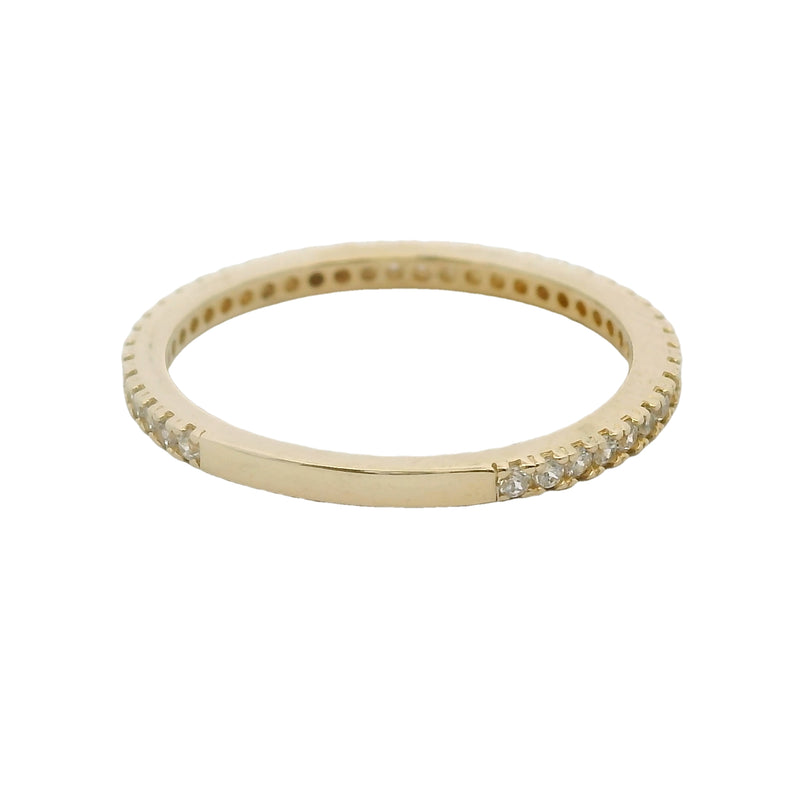 14kt Yellow Gold and CZ Cubic Zirconia 3/4 Eternity Stackable Band Ring