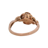 Enchanted Disney Solid 10k Rose Gold Belle Diamond Rose Ring Size 7.5