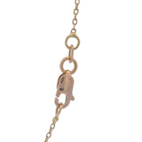 Versani Solid 18kt Rose Gold Diamond and Lab Turquoise Hamsa Pendant 17.5"