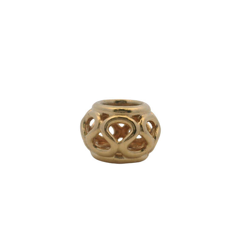 Charm espaciador entrelazado de oro amarillo macizo de 14 kt de Pandora retirado
