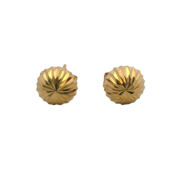 Solid 14kt Gold Faceted 5.7mm Stud Earrings