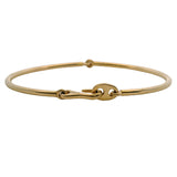 MAOR Solid 18kt Yellow Gold Circinus Hook Bangle Bracelet Size 7.5 M