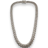 Miami Cuban Link Chain Iced Hip Hop 925 Silver Necklace Moissanite 18" 10mm Cert
