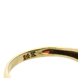Vintage Solid 14kt Yellow Gold Cabochon Black Opal Filigree Ring Size 5.5