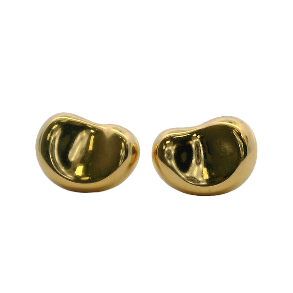 Tiffany & Co Solid 18kt Yellow Gold Elsa Peretti 11mm Bean Stud Earrings