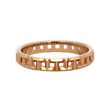 Tiffany & Co Solid 18kt Rose Gold Tiffany T Collection True Narrow Ring with Alternating T Motif Size 7.25 Made in Italy