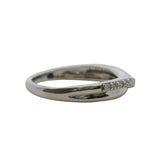 Solid 14kt White Gold and 0.17ctw Diamond Curved Crown Accent Band Ring
