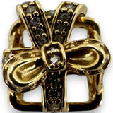 Pandora Rare 14kt Yellow Gold and Cubic Zirconia All Wrapped Up Present Slider Charm G585 ALE a