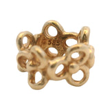 Pandora Solid 14kt Yellow Gold Floral Trinity Flower Spacer Charm