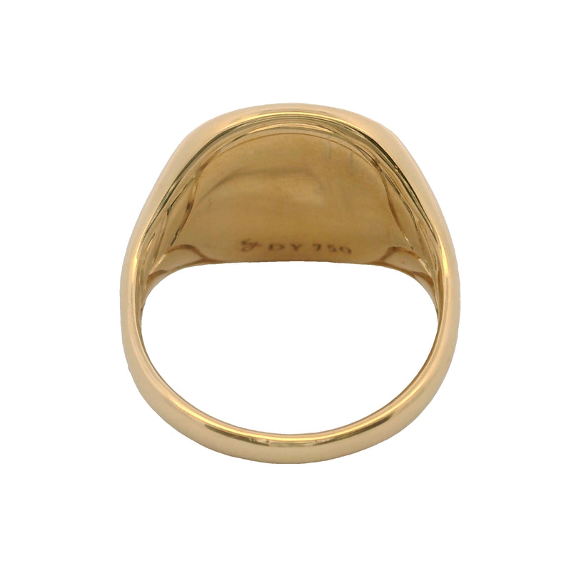 David Yurman Solid 750 18kt Yellow Gold Initial Letter L Engraved Signet Ring Size 4.5