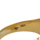 Trinity Vintage 1950s Solid 18kt 750 Yellow Gold 17mm Wide Oval Blank Signet Ring Size 9