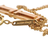 Tiffany & Co Solid 18kt Rose Gold T Two Open Horizontal Bar Diamond 18" Necklace Made in Italy