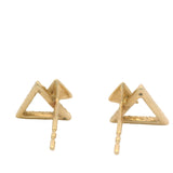 Ken Thompson 14kt Yellow Gold and Diamond Double Triangle Stud Earrings