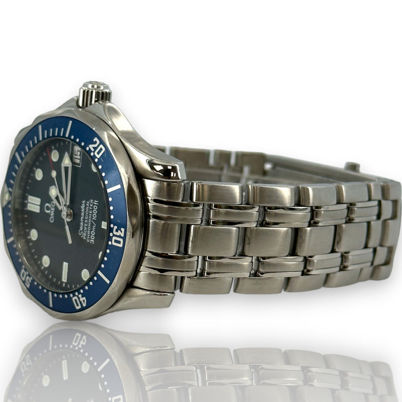 Omega Seamaster Midsize 36mm 168.1622 Wave Blue Dial Watch