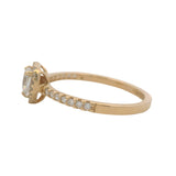 Pandora Solid 14kt Yellow Gold and Cubic Zirconia Elevated Heart Ring Size 9