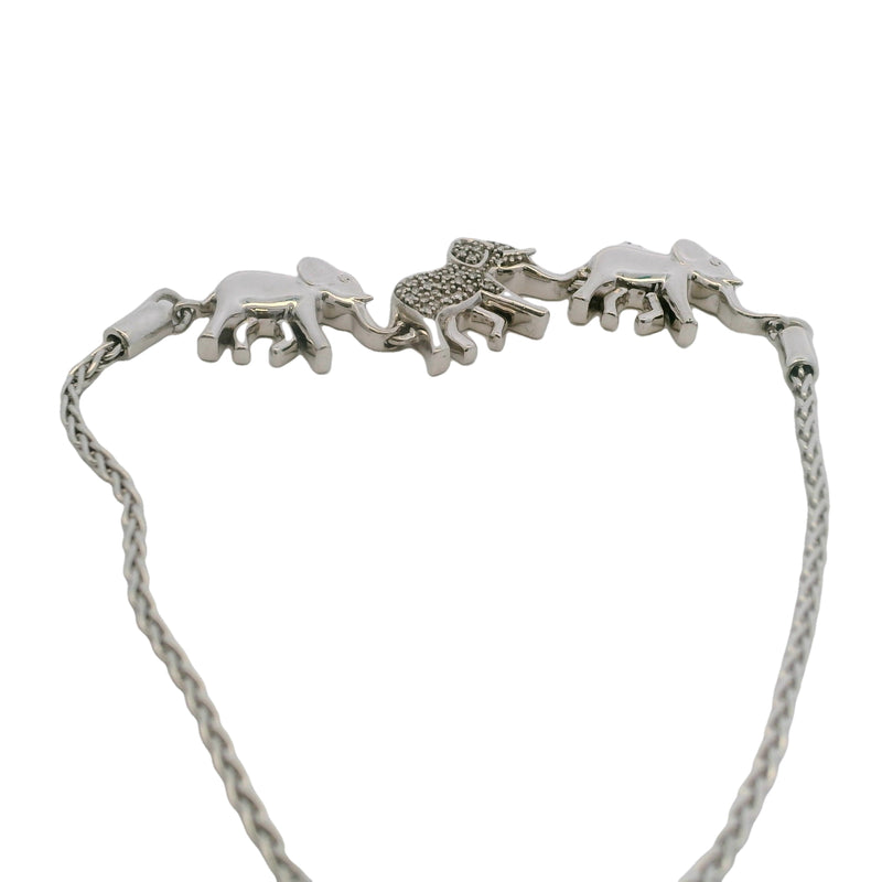 Disney Treasures 925 Sterling Silver and Diamond Lion King Elephant Bolo Bracelet