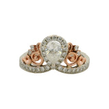 Enchanted Disney 14k White Rose Gold Pear .80ctw Diamond Crown Tiara Ring Size 7