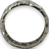 Antique Handmade 1920s Art Deco Solid 900 Platinum Bezel Set Single Cut Diamond Floral Eternity 8.3mm Band Size 5 Ring