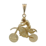 Solid 14kt Yellow Gold 5.5g Motocross Dirt Bike Biker Pendant