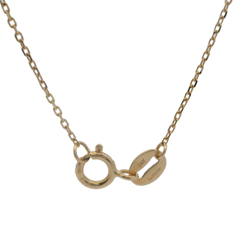 La Kaiser Solid 14kt Yellow Gold and Bezel-Set Diamond Trio Pendant with Adjustable 18-16" Chain