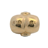 Pandora Retired Solid 14kt Yellow Gold Puffy Heart Slider Charm with 2 Diamonds