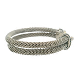 Joseph Esposito 925 Sterling Silver Flexible Thick Wire Hook 7" Bangle Bracelet