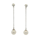 Vintage Tiffany & Co Ziegfeld Collection Solid 925 Sterling Silver and Freshwater Pearl Dangle Earrings