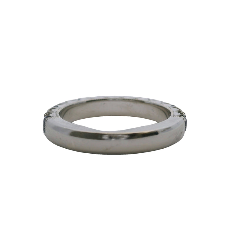 Solid Platinum Alternating Diamond and Sapphire 3mm Half-Eternity Wedding Band Ring Size 5.75