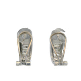 Solid 18kt White Gold and 1.62ctw Baguette Natural Diamond Huggie Omega Back Earrings