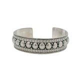 Yelli Jewels Moroccan 925 Sterling Silver Double Studs 16mm Wide Cuff Bracelet