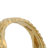Vintage Solid 18kt Yellow Gold and Diamond 3D Textured 20.6g Fish Statement Ring Size 6.5