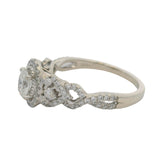 Vera Wang Love Oval 0.50ct Diamond Solitaire Ring with Diamond Halo and Twisted Band Size 8