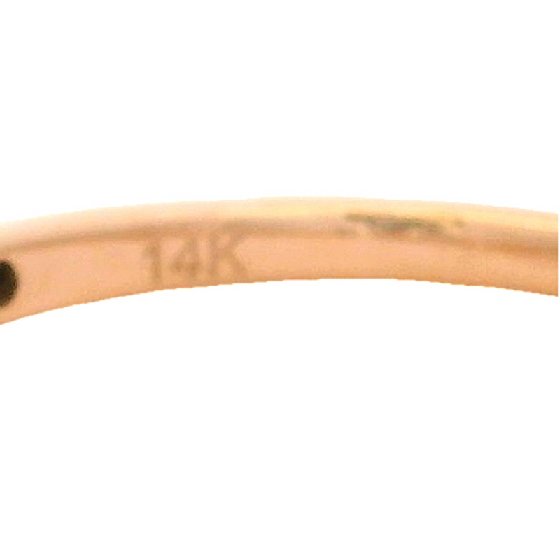 14kt Rose Gold and CZ Cubic Zirconia Fashion Milgrain Alternating Shapes Half Eternity Band