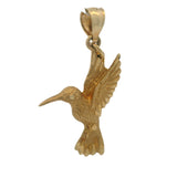Solid 14kt Yellow Gold Hummingbird Bahamas Dangle Charm Pendant