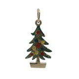 Vintage Solid 14kt Yellow Gold and Colorful Enamel Christmas Tree Charm